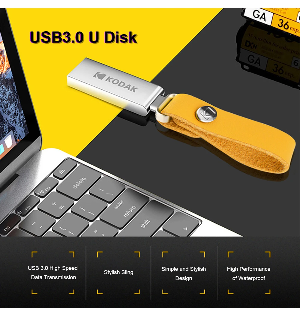 Оригинальный Kodak pendrive K123 USB 3,0 металлический USB флеш-накопитель 16 ГБ 32 ГБ 64 Гб 128 ГБ флеш-накопитель USB 3,0 флеш-накопитель U диск