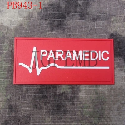 Сердцебиение медицинский фельдшер военный тактический боевой дух 3D ПВХ нашивки значки - Цвет: PB943