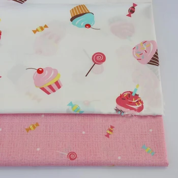 

Sweet Colorful Cartoon Icecream Candy Printed 100% Cotton Fabric baby cloth bedding cushion patchwork handwork decor 50x160cm