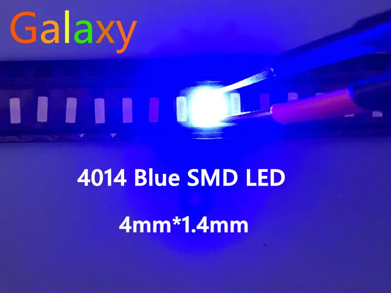 500 шт. высокое качество синий 0,2 Вт чип led 4014 smd led 460-475nm синий 4,0*1,4 мм чип светоизлучающий диод(CE& Rosh