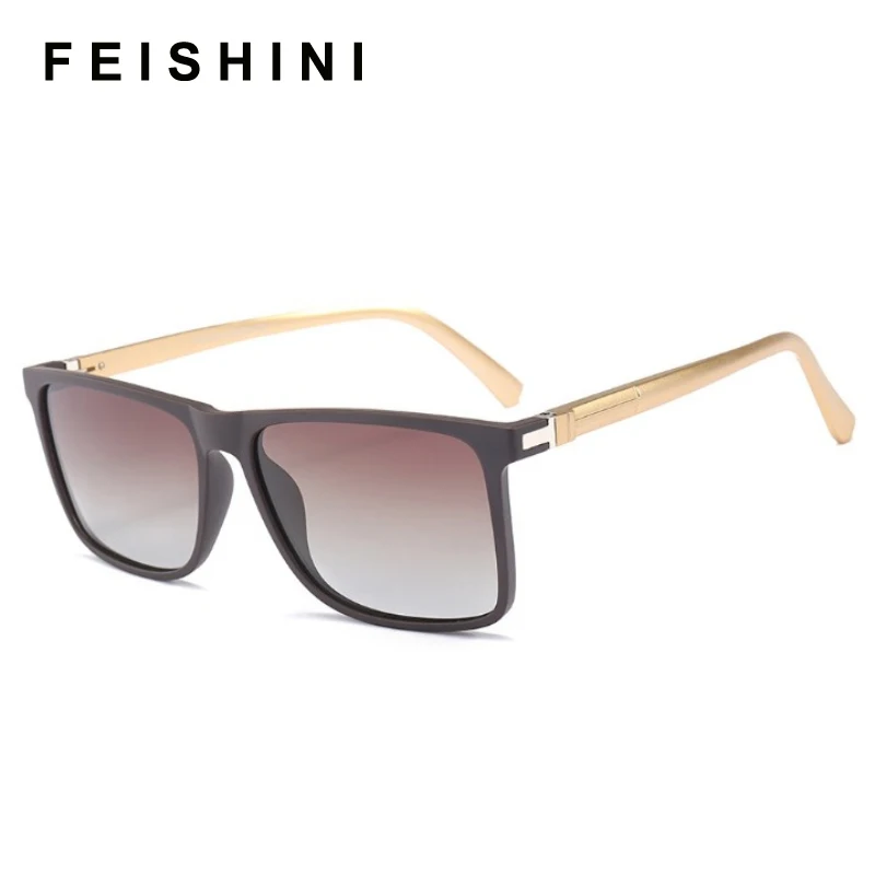 FEISHINI,, фирменный дизайн, поляризационные солнцезащитные очки для мужчин, водительские оттенки, мужские, Ретро стиль, солнцезащитные очки для мужчин, Spuare, летние, UV400 Oculos