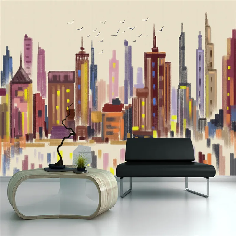 Professional custom 3D wallpaper mural modern urban architecture series - high-grade waterproof material Professional custom 3D wallpaper mural modern urban architecture series - high-grade waterproof material