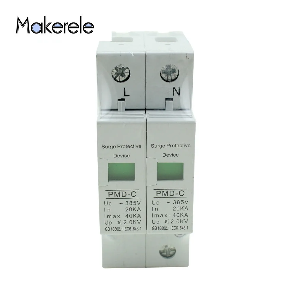 

SPD 1P+N Din Rail House Surge Protector 20KA~40KA ~385VAC Anti-Lightening Voltage Surge Protector Device For HOME/BUILDING