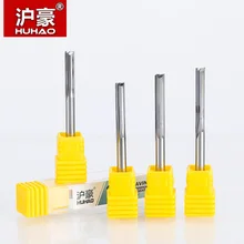 HUHAO 1pc 4mm Two Flutes Straight router bits for wood CNC Straight Engraving Cutters Carbide Endmills Cutting Milling Tools