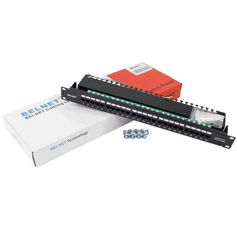 Телефонная патч панель BELNET Cat3 25 портов 1U 19 дюймов RJ11 rj45 рейка крепление голосовая