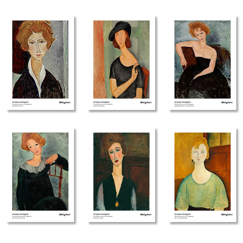 Современный Vogue Женский портрет от Amedeo Modigliani холст печать живопись плакат Настенные картины для гостиной домашний Декор стены Искусство