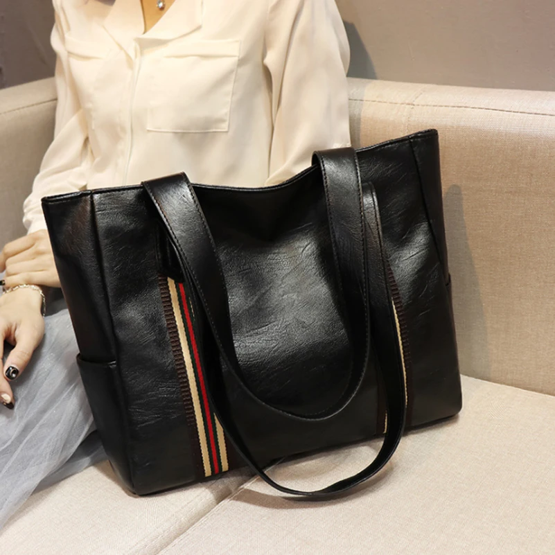 

2019 Brand Designer Luxury Fashion Women Shoulder Bags Black Hobos Handbag PU Leather Female Big Shopping Tote Ladies Hand Bags