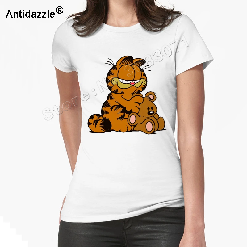 Antidazzle 17 Venta Caliente Divertido Garfield Oso De Peluche Diseno Fresco Mujer Manga Corta Camiseta Casual Tees T Shirt Tops Camisetas Aliexpress