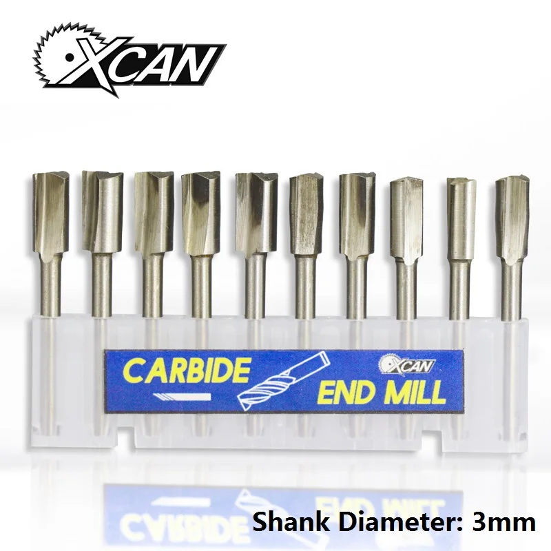 

XCAN 10pcs 3mm shank Wood Cutter Milling Wood Trimmer Cutter Fits Dremel Rotary Tool Wood router bits