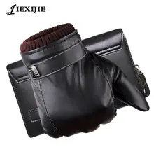 Унисекс высокое качество перчатки из натуральной шерсти мужская, теплая зимняя сенсорный экран кожаные перчатки Модные водонепроницаемые перчатки