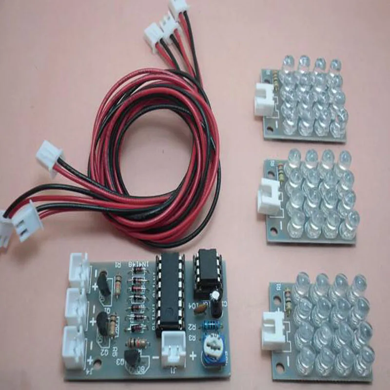 

New CD4017 NE555 Detonation Flash Light 12V DIY Kit Electronic Circuit Kit