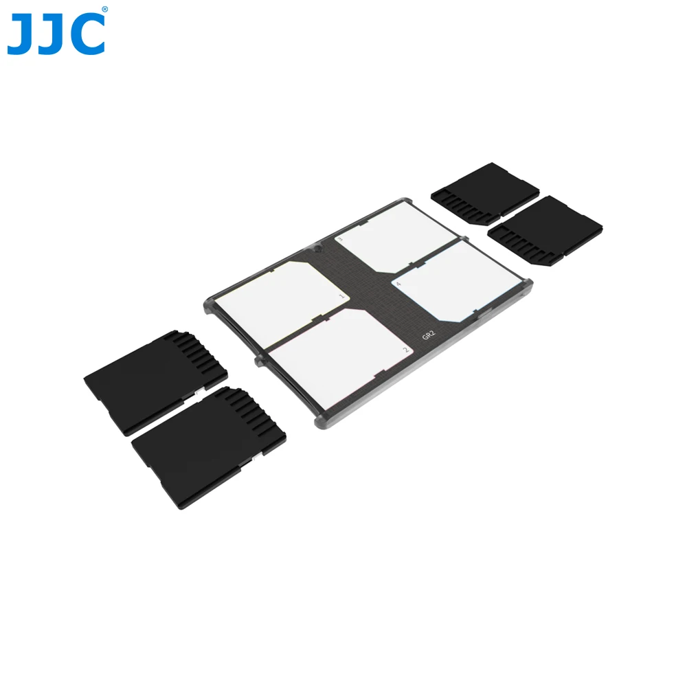 JJC MCH-SD4GR Memory Card Holders Storage 4 x SD Cards(Grey