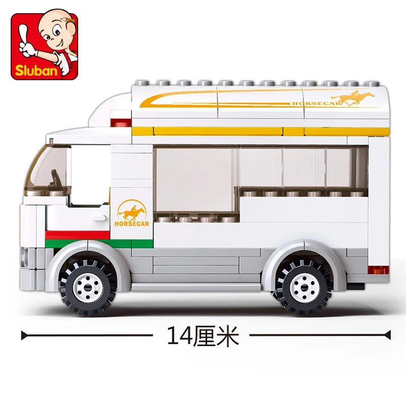 SLUBAN 0559 Happy Farm Pony Transport фигурные блоки Обучающие Строительные кирпичи игрушки для