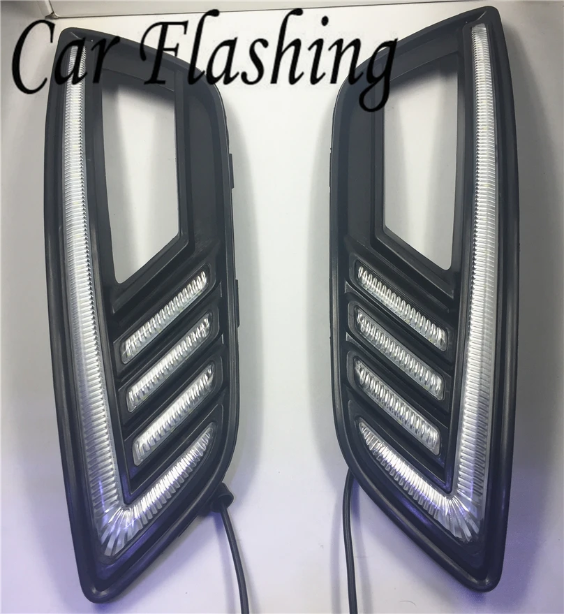 Car Flashing 1 set For Ford Focus 3 2015 2016 LED DRL Daytime Running