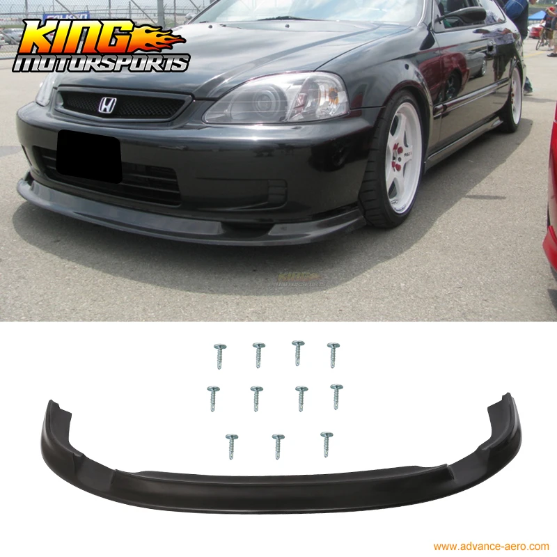 For 99 00 Honda Civic First EK Molding JDM Flugel Front Bumper Lip USA
