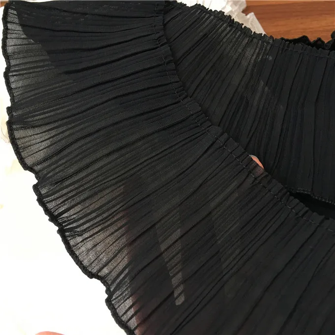 BENECREAT Tessuto Di Pizzo Chiffon Pieghettato Con Volant A