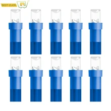 T5 luzes para painel de led para carro, luzes de painel de carro, 74 73 286, painel de instrumento, lâmpada velocímetro, cunha, lente côncava, com 10 peças verde branco azul