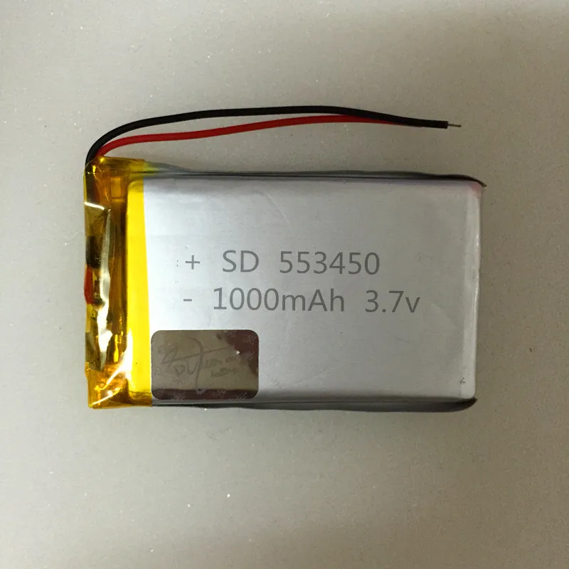 Синий taiyang 1000mAh 3,7 v аккумулятор 553450 553550 5,5*34*50 мм