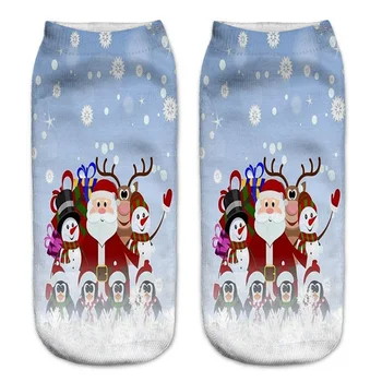 

1 Pair 3d Printing Christmas Socks Female Funny Socks Unisex Low Cut Ankle Boat Socks Women Men Meias Cartoon Short Socks