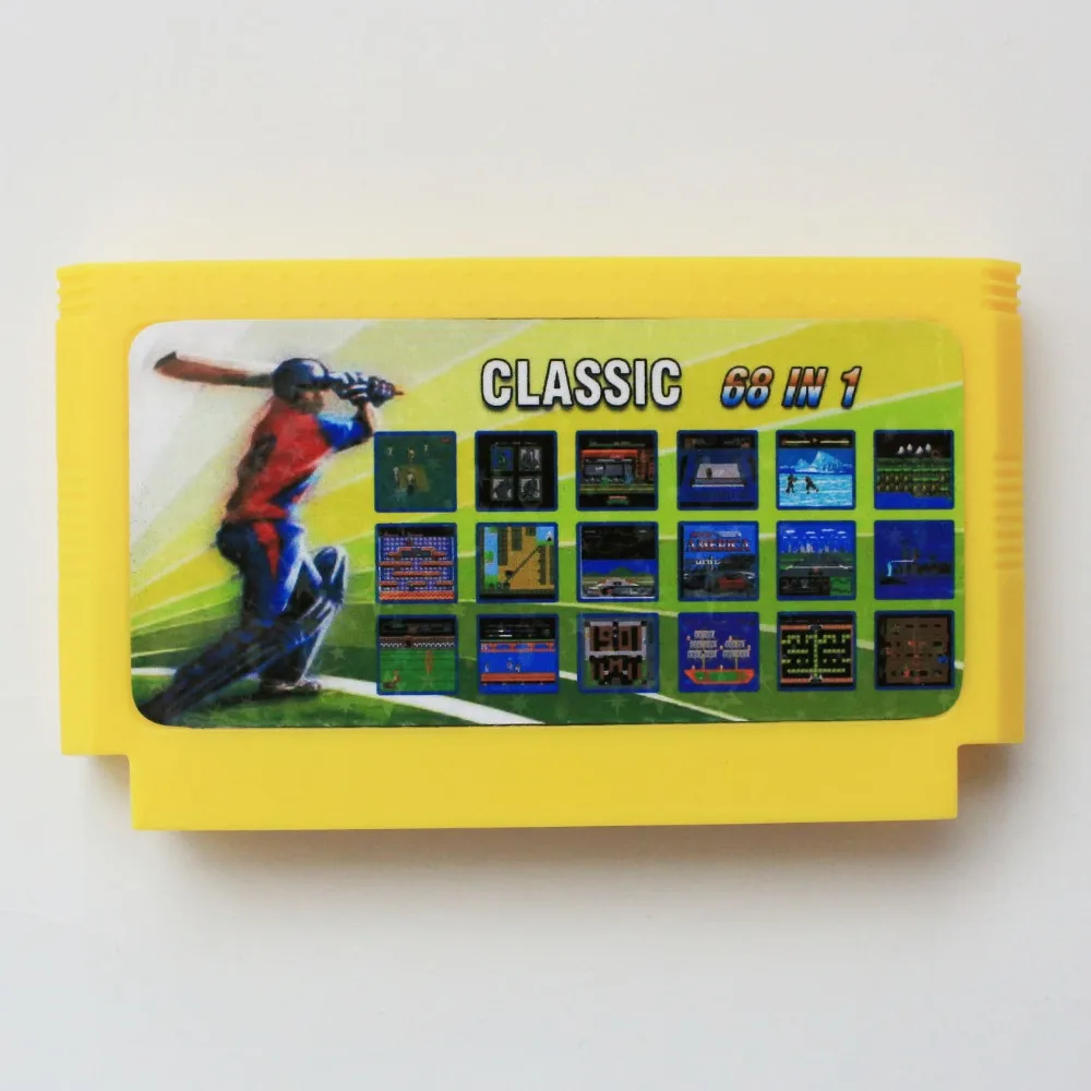 

68 in 1 Big Yellow 8 bit 60 pins Game Card