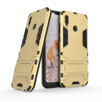 

50pcs/lot Hybrid 2 in 1 Hard PC +TPU Phone Back Cover Case For Huawei Honor Play With Stand Flexible Armor