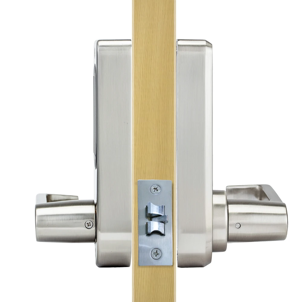 L&S SL16-073S-4 Digital Code Door Lock Keypad Touch Screen Card Intelligent Smart Lock Mechanical Key Keyless Black and Silver