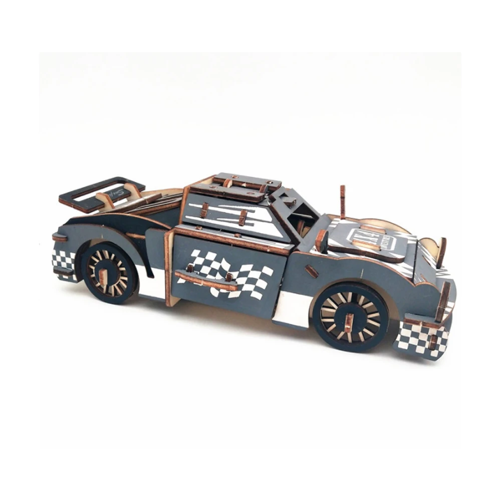 

3D Puzzle DIY Creative 3D Cool running chariot Wooden Model Building Kit Toy Hobby Gift for Kids Adult P70
