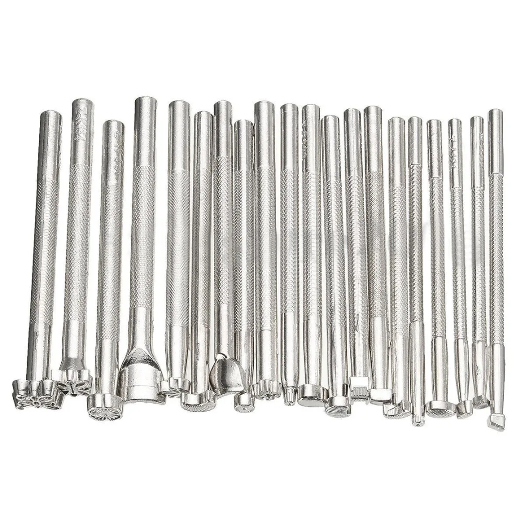 JX-LCLYL 48pcs Leather Craft Hand Tool Kit Sewing Stitching Thread Punch Groover Awl Set