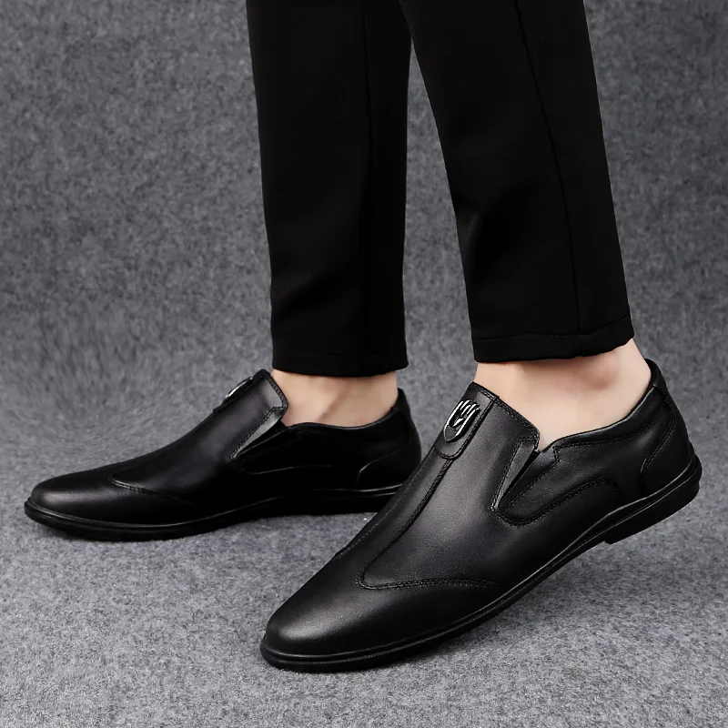 Apartamentos Condução Em Couro Black Homens Livre Ao brown Marca Dos P4 Sapatos Mocassins Ar Respirável Confortáveis Moda De Macio Genuíno Deslizamento wTqY1EZqx