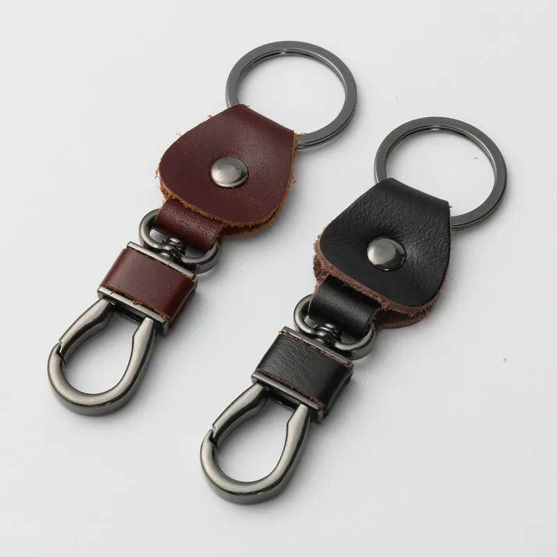 

Vintage Genuine Leather Key Holder for Men Cowhide Tag Plated Bronze Hook Key Holder Car Key Ring Multifunctional Key Holder