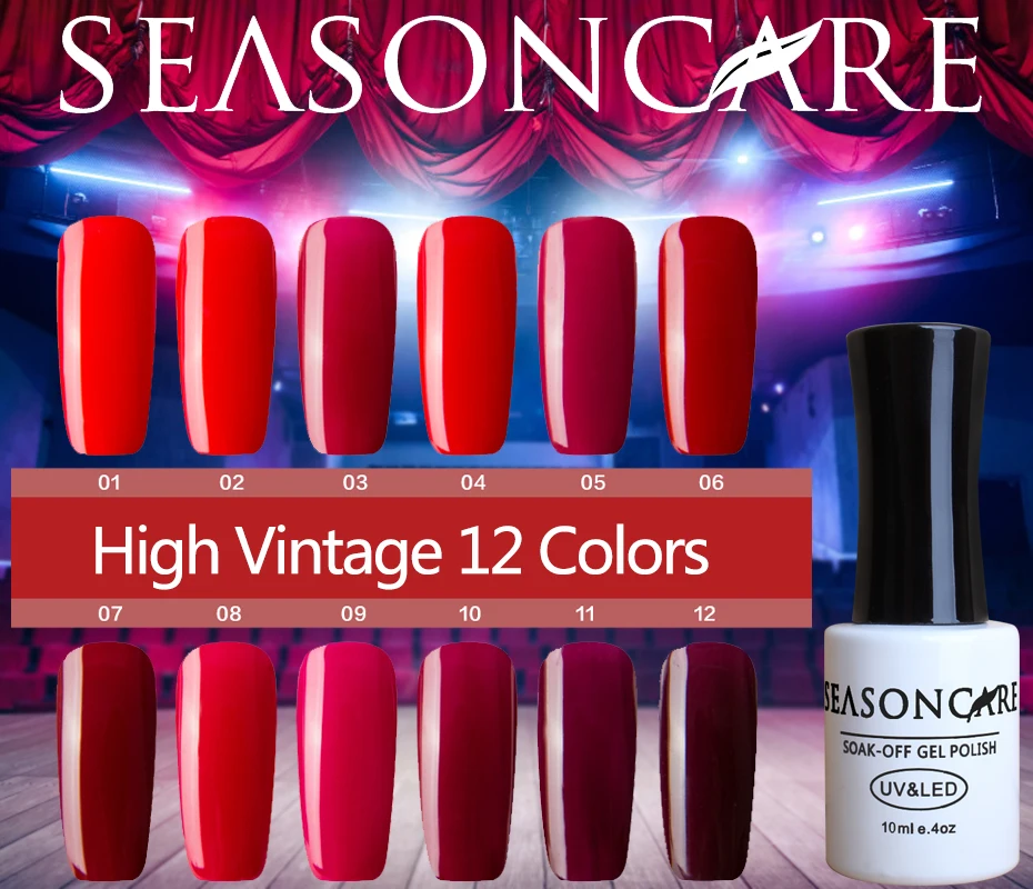 SEASONCARE Старинные Цвета УФ-Гель Польский Классический Красный УФ-Лак гель Замочите