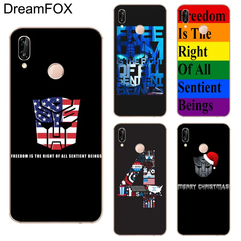 DREAMFOX K098 Freedom Is Right Soft TPU Silicone Case Cover For Huawei Honor 6A 6C 7X 9 10 P20 Lite Pro P Smart |