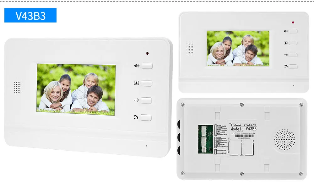 Porteiro para Casa Cor de Vídeo Polegada Tft-lcd Porta Telefone Campainha Intercom Sistema Monitor Interno Tela Vídeo 25 Ringtone Obo 4.3 12 Obo 4.3 polegada TFT LCD cor de