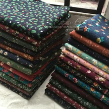 145x100 см, чистый хлопок и лен, ткань с принтом, маленькие кусочки, винтажная пасторальная ткань для одежды, 210-260 г/м