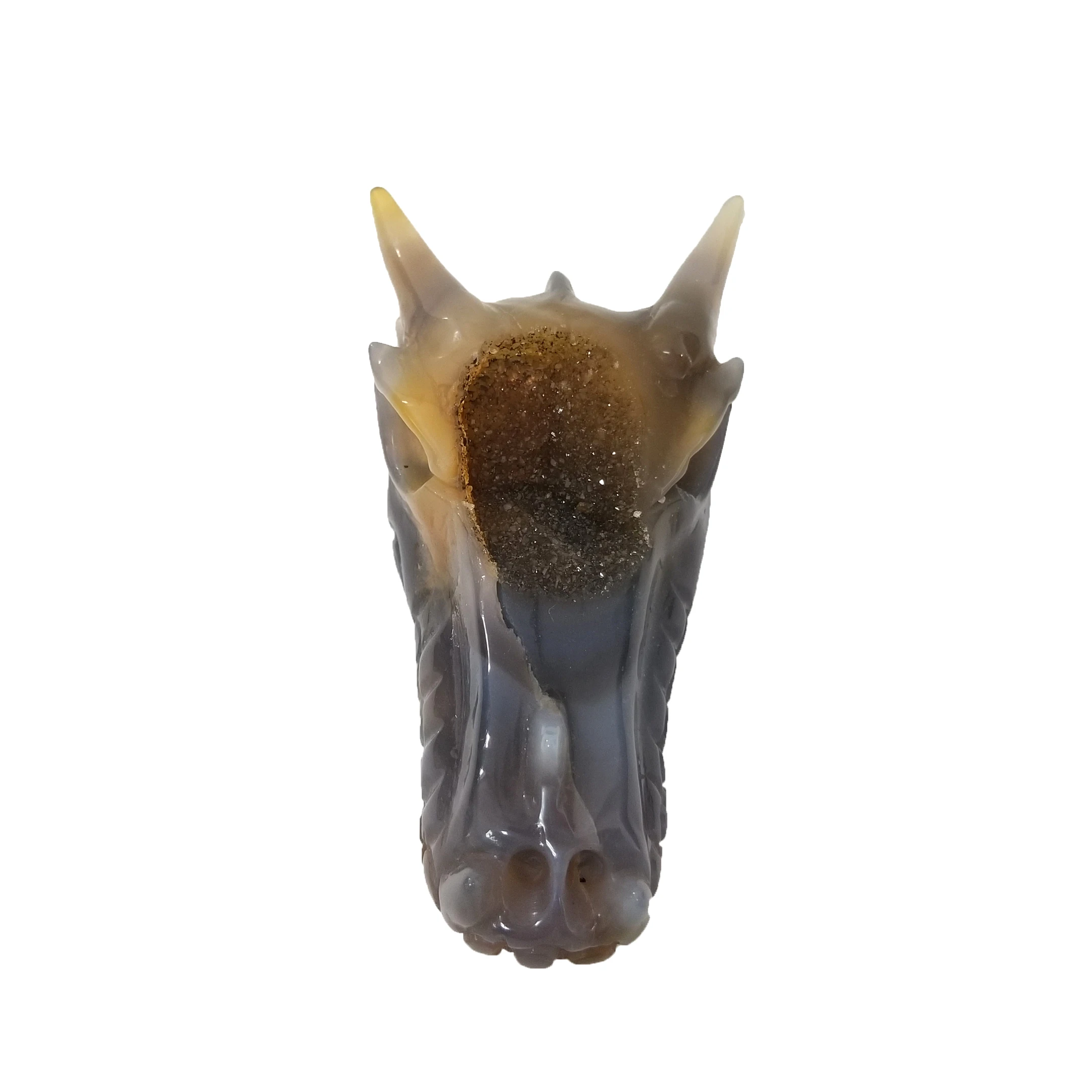 

Natual Quartz Agate Geodes Dragon Skulls Crystal Geode Healing Stones Polished Hand Carvings Gemstones For Home Decoration GY