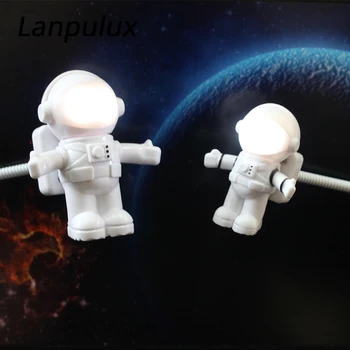 

Lanpulux Creative Astronaut Night Light USB DC 5V Bedside Lamp Computer Spaceman PC Keyboard Light Fixture Cold White Luminaria