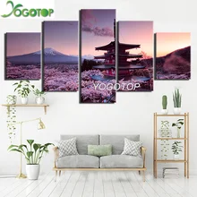 YOGOTOP DIY алмазная живопись полная вышивка 5D квадратная/Круглая Мозаика Настенный декор на заказ пагода и крепление Fuji 5 шт. ML644