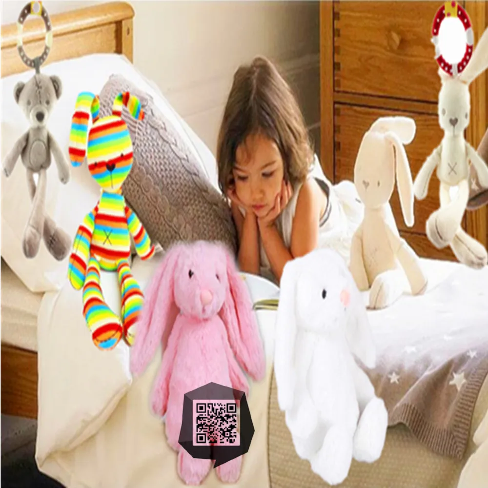 Hot Sale Baby Toys Pink Rabbit Soft Plush Toy Bunny dolls stuffed toys For Infant Toddler