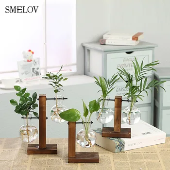 

Hydroponic Plant Glass Vase Transparent Bonsai Bottle vase Desktop Vintage Flower container Pot Wedding Home Decoration Gifts