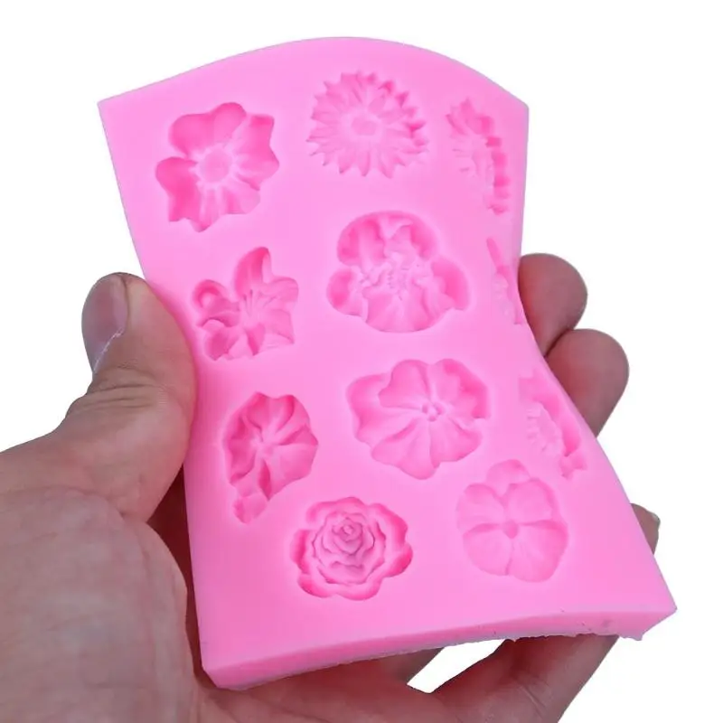11 отверстий в форме цветка сахарная форма силиконовая форма инструменты для украшения торта