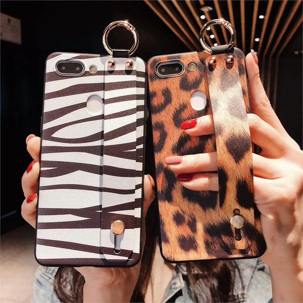 Зебра леопардовый принт ремешок повязка на руку 3D рельефный чехол для iPhone X XR XS Max