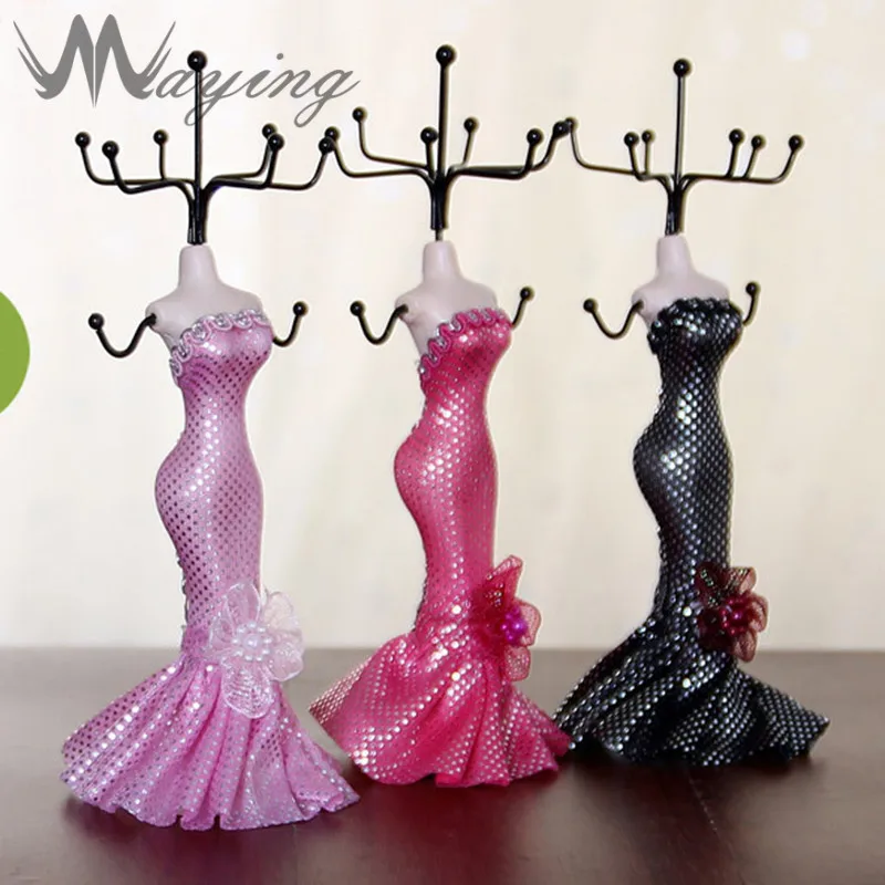 2017 Special Fashion Princess Dress Doll Resin Earrings Holder Case