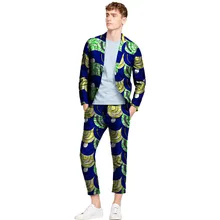 Tailor made african blazers and trousers men fashion africa print dashiki suits business edition slim fit blazer+pant set