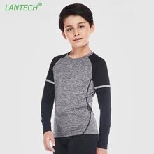 LANTECH/Детская рубашка для бега, спортивная одежда для мальчика, Спортивные Компрессионные колготки для фитнеса, рубашка, эластичный Свитшот