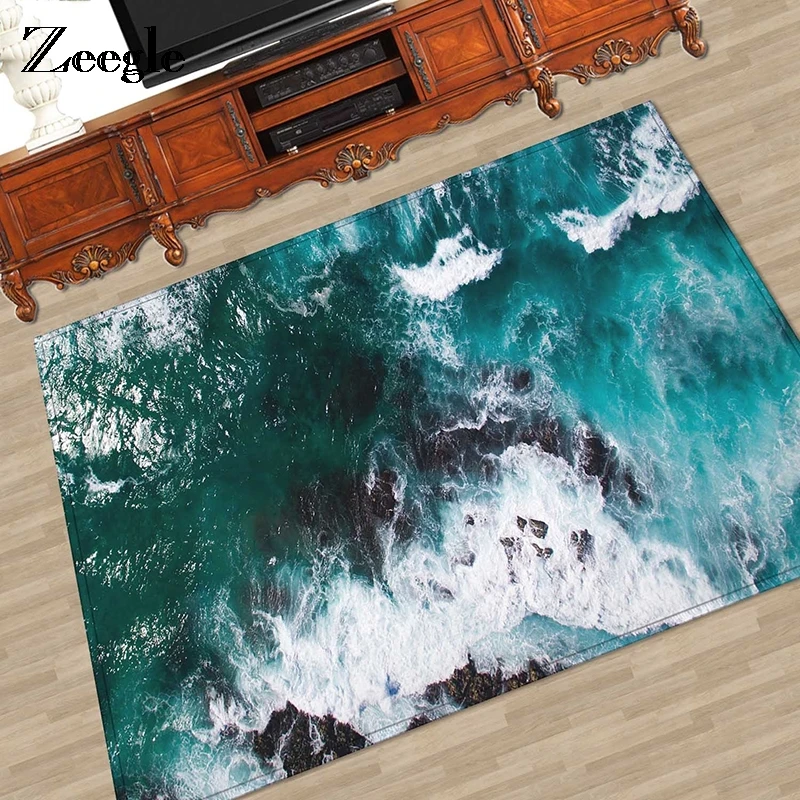 

Zeegle Wave Pattern Carpet for Living Room Kids Bedroom Decor Rug Floor Mat Beside Carpet Coffee Table Mat Machine Washable Rugs
