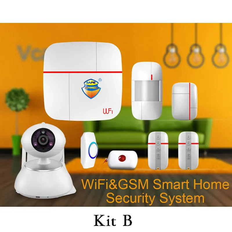 1-set-Kit-B-Vcare-WIFI-GSM-Dual-network-Intelligent-Alarm-system-IOS-Andorid-APPS