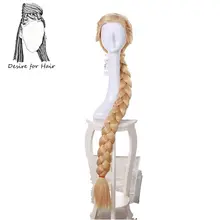 Desire for hair 1 шт. фильм Принцесса Рапунцель косплей парик очень длинные 120 см Предварительно плетеные синтетические пушистые волосы парики