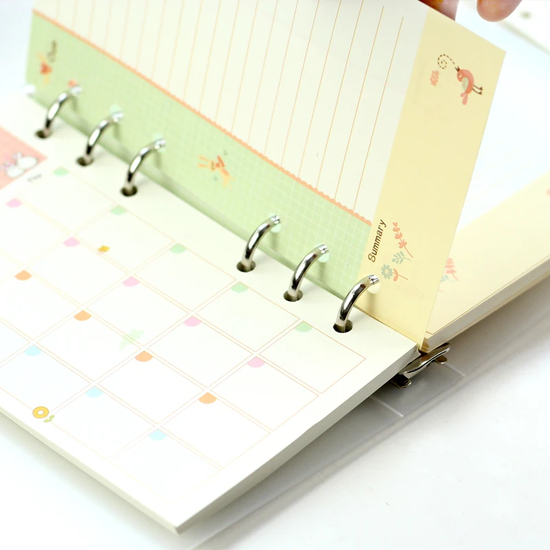 Сменный блокнот на спирали с 6 отверстиями|diary refill|refill a5school planner |