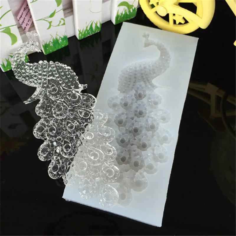 

Peacock Shape 3D Silicone Cake Mold Cartoon Cake Tools Soap Mold Cake Decoration Peacock Fondant