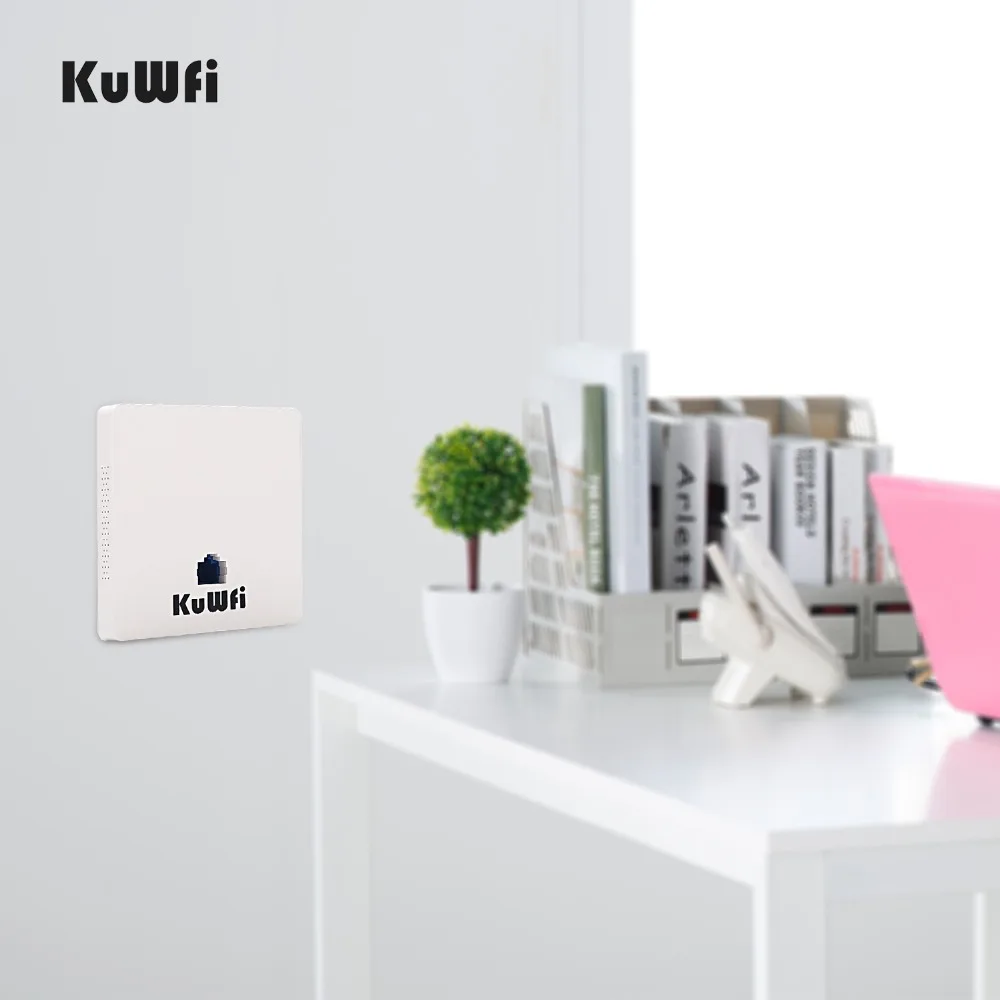 

KuWFi 300Mbps in-wall Wireless Access Point Indoor Wall WiFi AP provide wifi coverage Compliant with PoE 802.3af POE Not Include